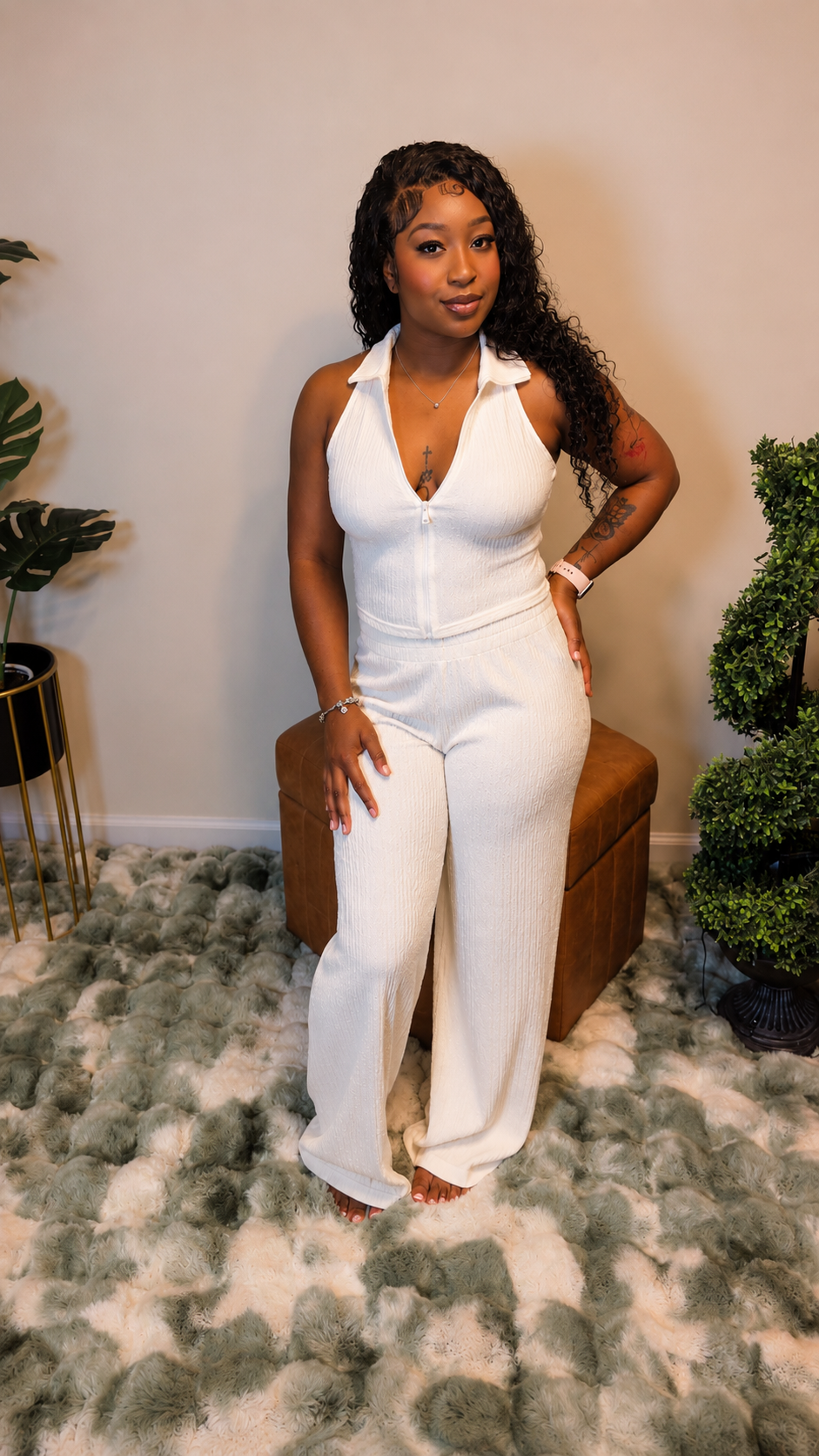 Ivory Luxe Pant Set